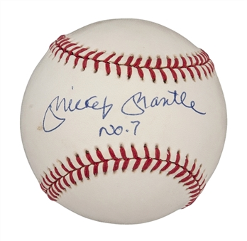 Mickey Mantle "No. 7" Single Signed Baseball (Upper Deck  & PSA/DNA LOA)